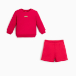 Костюм для девочек (свитшот, шорты) фуксия, р. 86-92 см 9097197 (MINAKU)