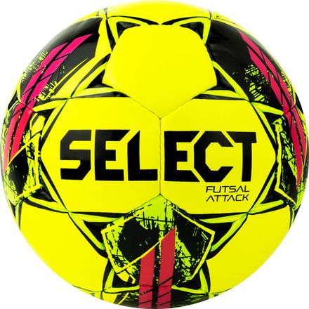 Мяч футзал. SELECT Futsal Attack V22, 1073460559, р.4, 32п, ПУ, руч.сш, желто-зелено-розовый