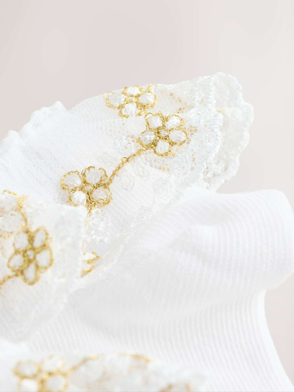 Носки хлопковые с рюшами для девочки Next AU2-573, 2 шт., Белый