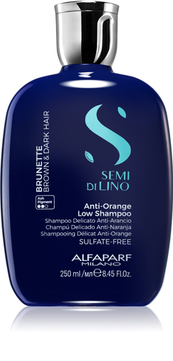 Alfaparf Milano Semi di Lino Brunette - оттеночный шампунь шампунь нейтрализующий рыжие оттенки /   250  ml  / GTIN 8022297133416