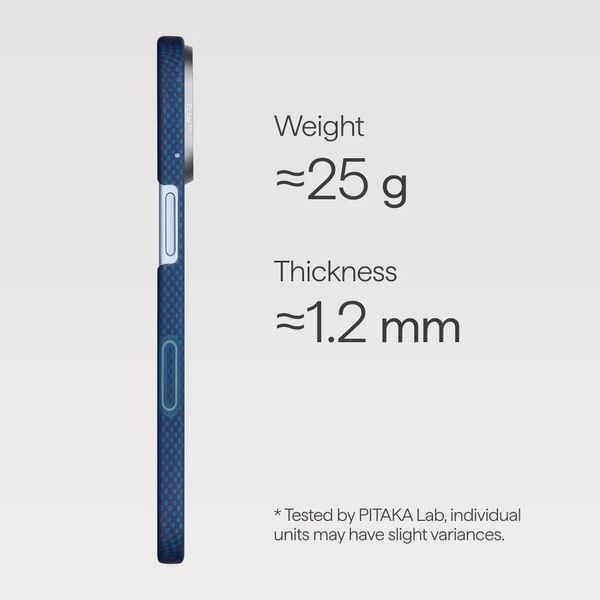 Чехол Pitaka Edge Case для iPhone 17, Синий закат | Nightfall Blue