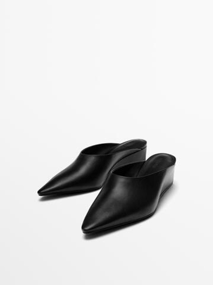 Massimo Dutti Мюли на танкетке, черный