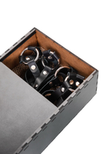 Черная кожаная портупея «Соблазн» с кольцами