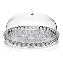 Блюдо сервировочное с крышкой tiffany, D30 см, серое
