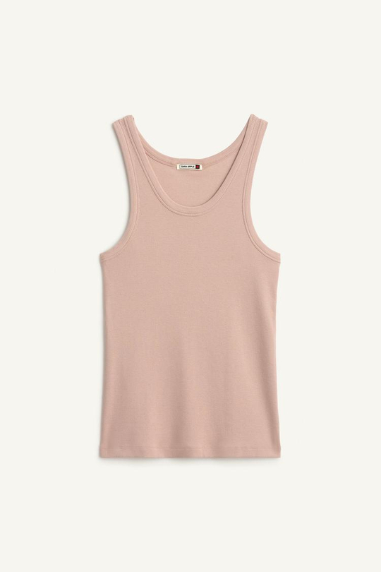 ZARA ТОП В РУБЧИК ИЗ ХЛОПКА, БЛЕДНО-РОЗОВЫЙ