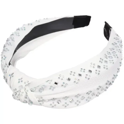 Ободок для волос «ЛАФАНТАЛЬ», зефирки и стразы, ширина 2.8см, микс 6 цветов (стикер на внутр. часть)