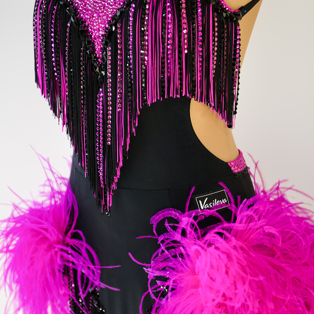 платье латина с бахромой