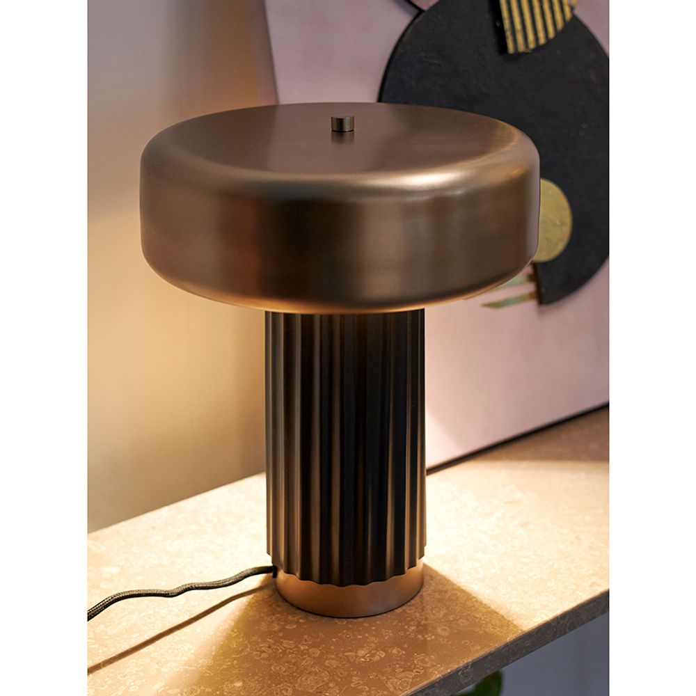 Лампа настольная Stone, Ø27х35 см, черная/золотистая