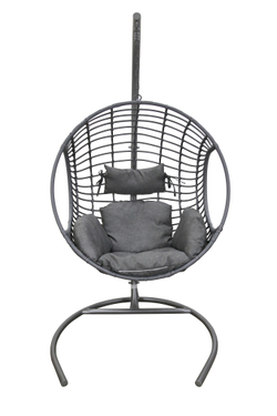 Кресло подвесное Милан арт.BG2345 (стойка+основание.серый.,корзн.серая.,подуш.серая св. 3уп. (Б))