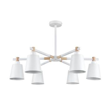 8097/6C MODERNI LN26 342 белый/белый металл, дерево/металл Люстра потолочная Е27 6*60W 220V ROSALINA