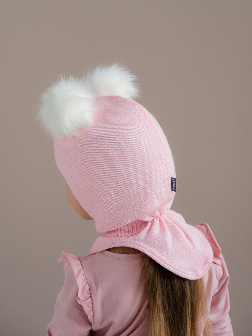 Шлем зимний вязаный (Розовое облачко) ЗУМ-ЗУМ