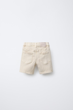 ZARA ШОРТЫ ПРЯМОГО КРОЯ ИЗ ТВИЛА, СЛОНОВАЯ КОСТЬ