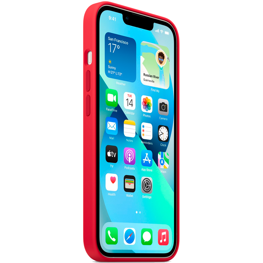 Силиконовый чехол с поддержкой MagSafe Apple Silicone Case для iPhone 13, Red (Красный)