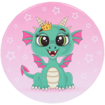 Зеркало косметическое круглое «КОЛЛЕКЦИЯ МАРЦИПАН», дракошка, d-7,5см (пакет с подвесом)