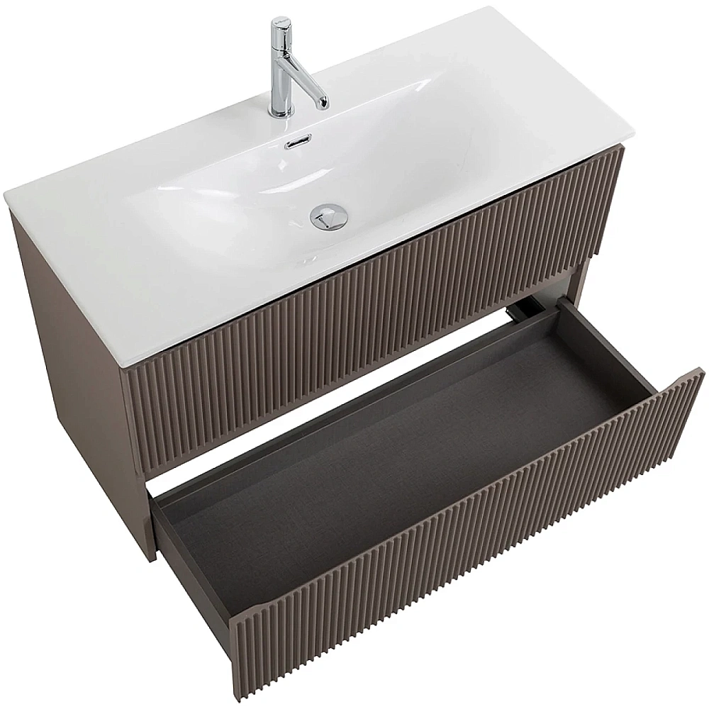 Тумба с раковиной BelBagno UNO-MINI 100 бежевая матовая