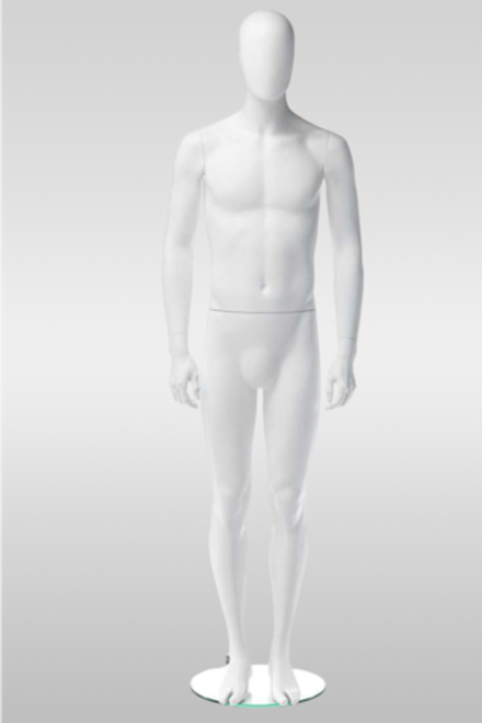 Мужской абстрактный манекен Томас/Белый матовый