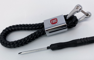 Брелок для ключей Кожа искуст ПЛЕТЕНКА  ФИАТ\FIAT с отверткой X103-FI (в уп)