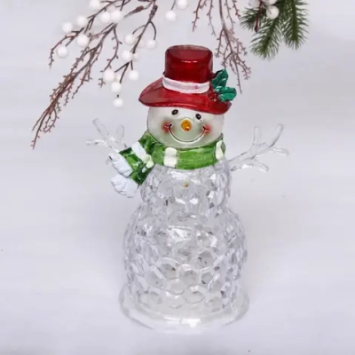 Сувенир с подсветкой «Хрустальный снеговик» 24*17,8 см