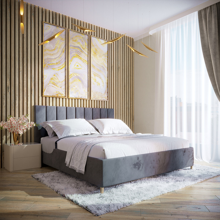 Двуспальная кровать с настилом Лайн, 140х180