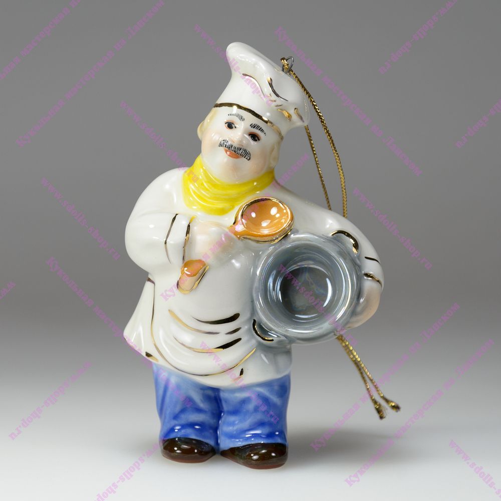 Фарфоровая елочная игрушка "Повар"