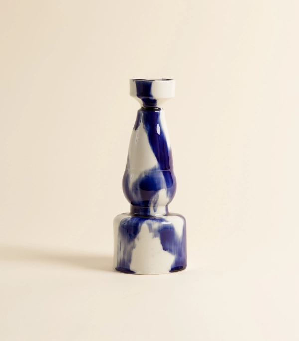 Подсвечник – Мемфис 2/1 синебелый | ceramum