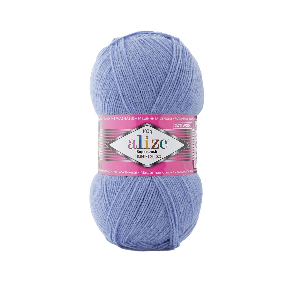 ALIZE &quot;SUPERWASH COMFORT&quot;, 75% шерсть, 25% п/а, 100 гр, 420 м, Синий Сталь