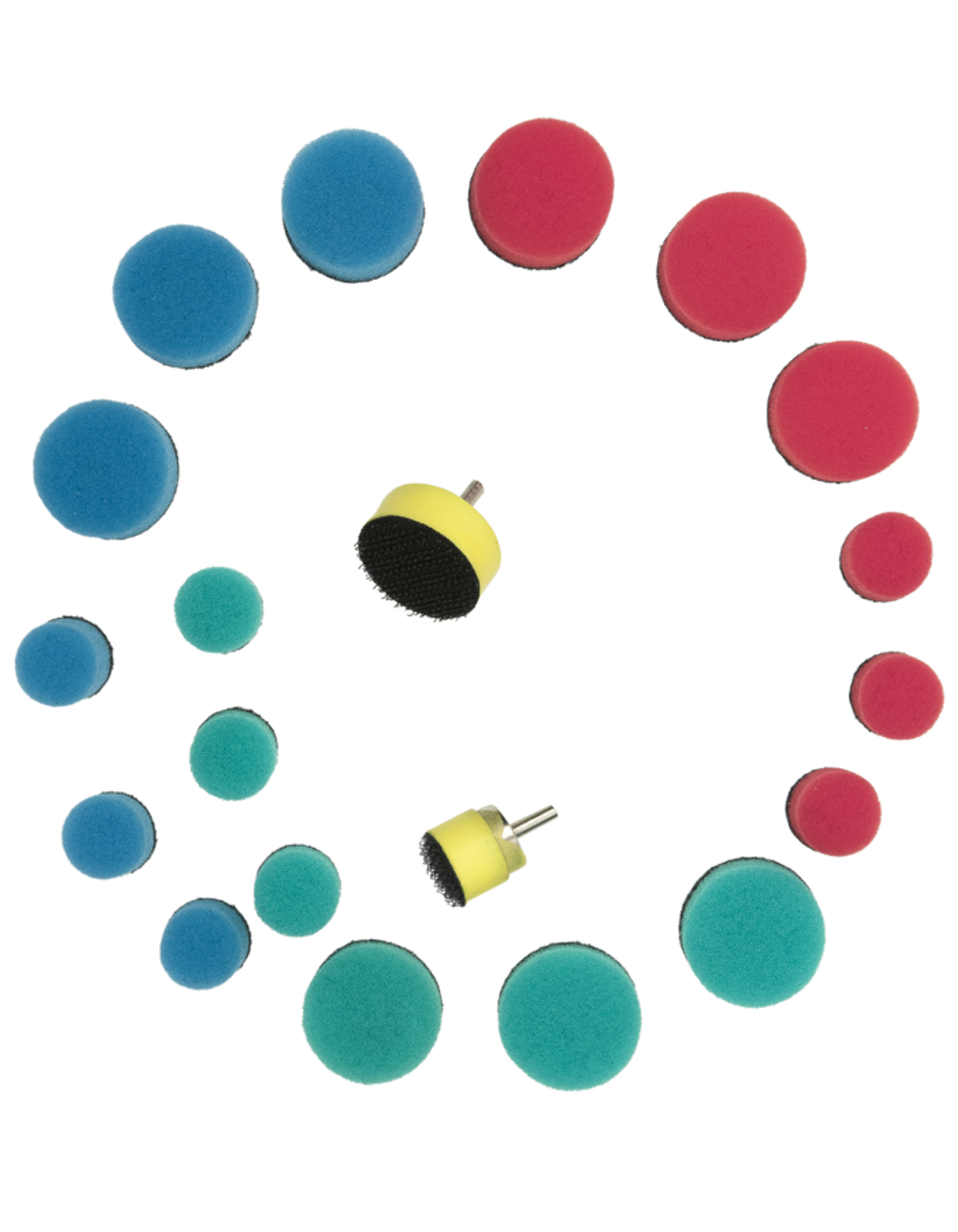 AuTech Комплект - Подложки для кругов к гибкому валу + круги - 20 предметов