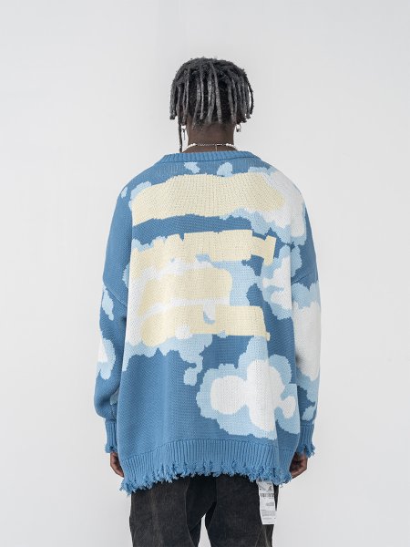Свитер HARSHandCRUEL "Cloud Pattern" Oversized Sweater