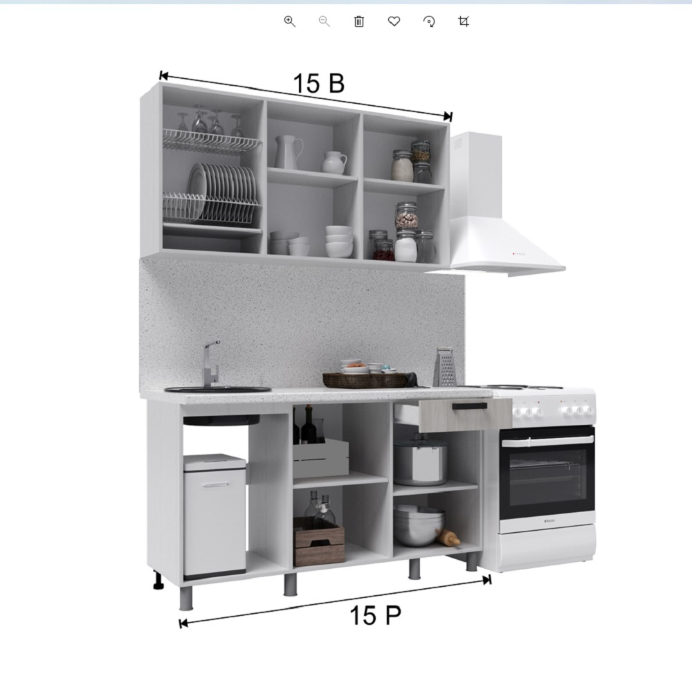 Кухня Танго 1.5м.,Белый;Дуб Шале