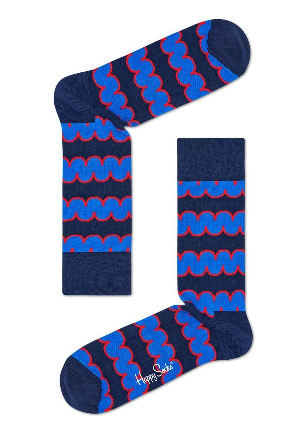 Носки унисекс Dressed Square Crew Sock с цветными волнами (Размер: 25) (Цвет: синий)