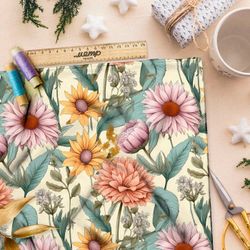 Ткань премиум таффета осенний сад