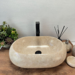 Раковина из мрамора Oval Donat Cream OM-63046 55*38*15 31