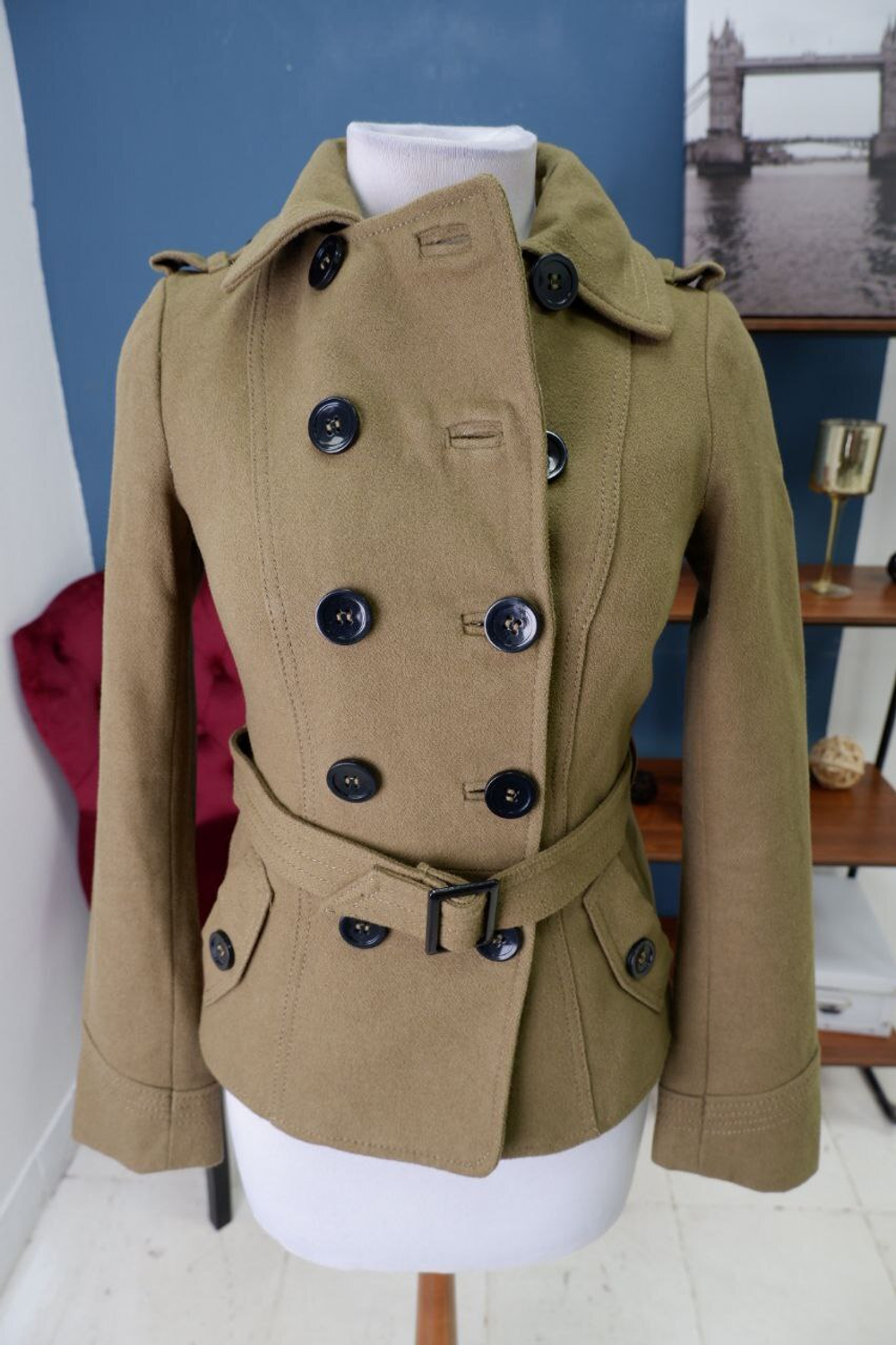 Пальто-жакет с шерстью 42 размер