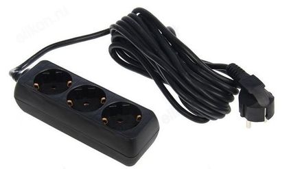 Удлинитель "UNIVersal" У10-554 ПВС 3*0,75 3гн. с/з 5м (еврослот) черный