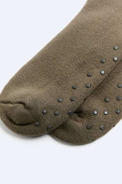 ZARA КОРОТКИЕ НЕСКОЛЬЗЯЩИЕ НОСКИ, ХАКИ