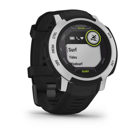 Умные часы Garmin Instinct 2 Solar Surf черный с белым безелем