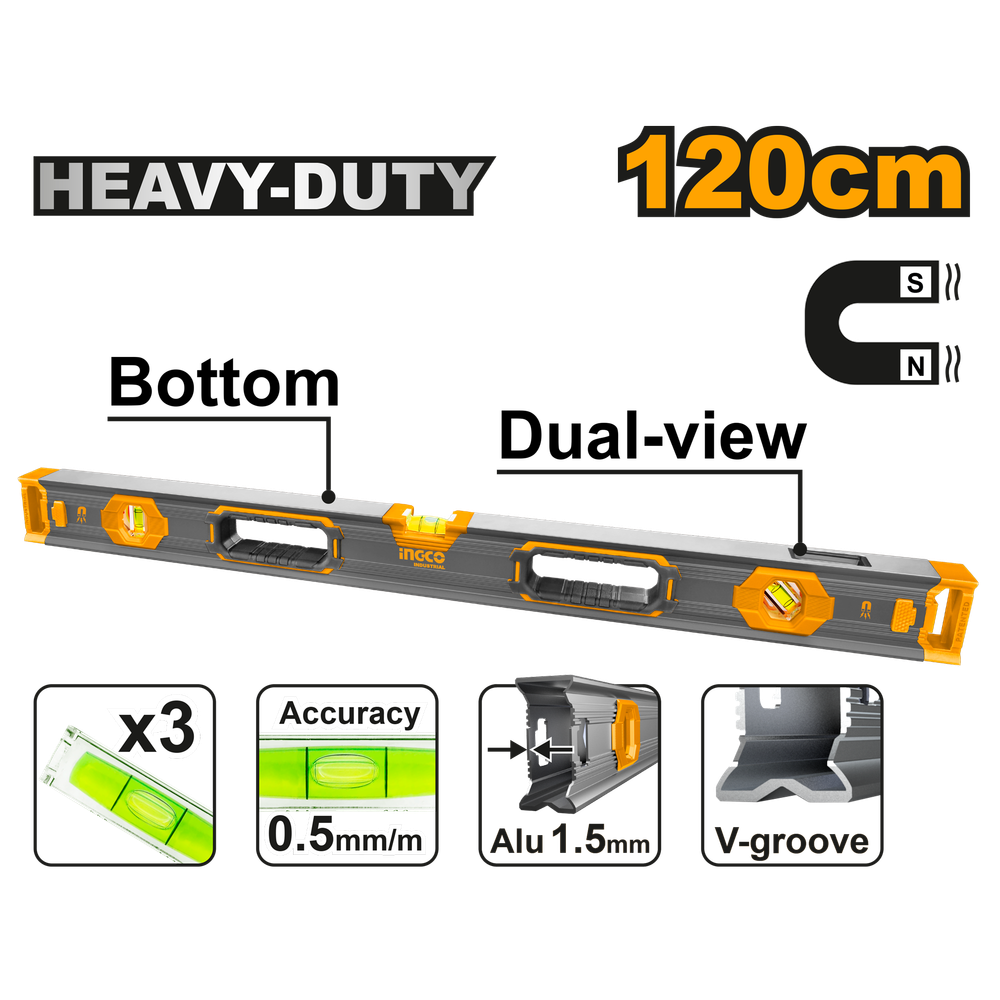 Уровень с магнитом усиленный 120 см