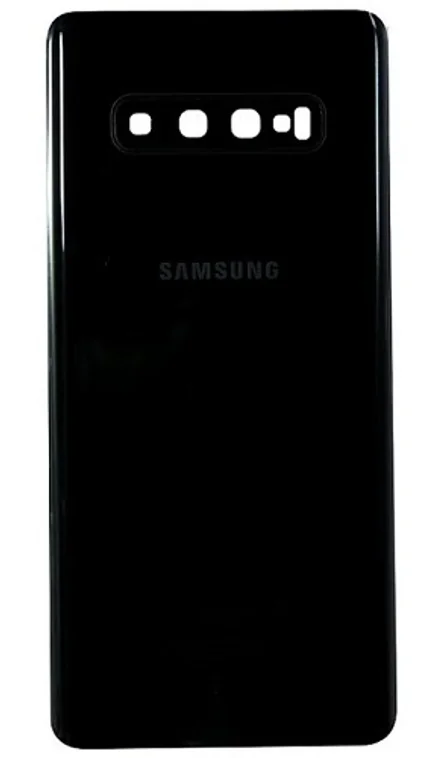 Задняя крышка для Samsung S10 Plus со стеклом для камеры (Black)