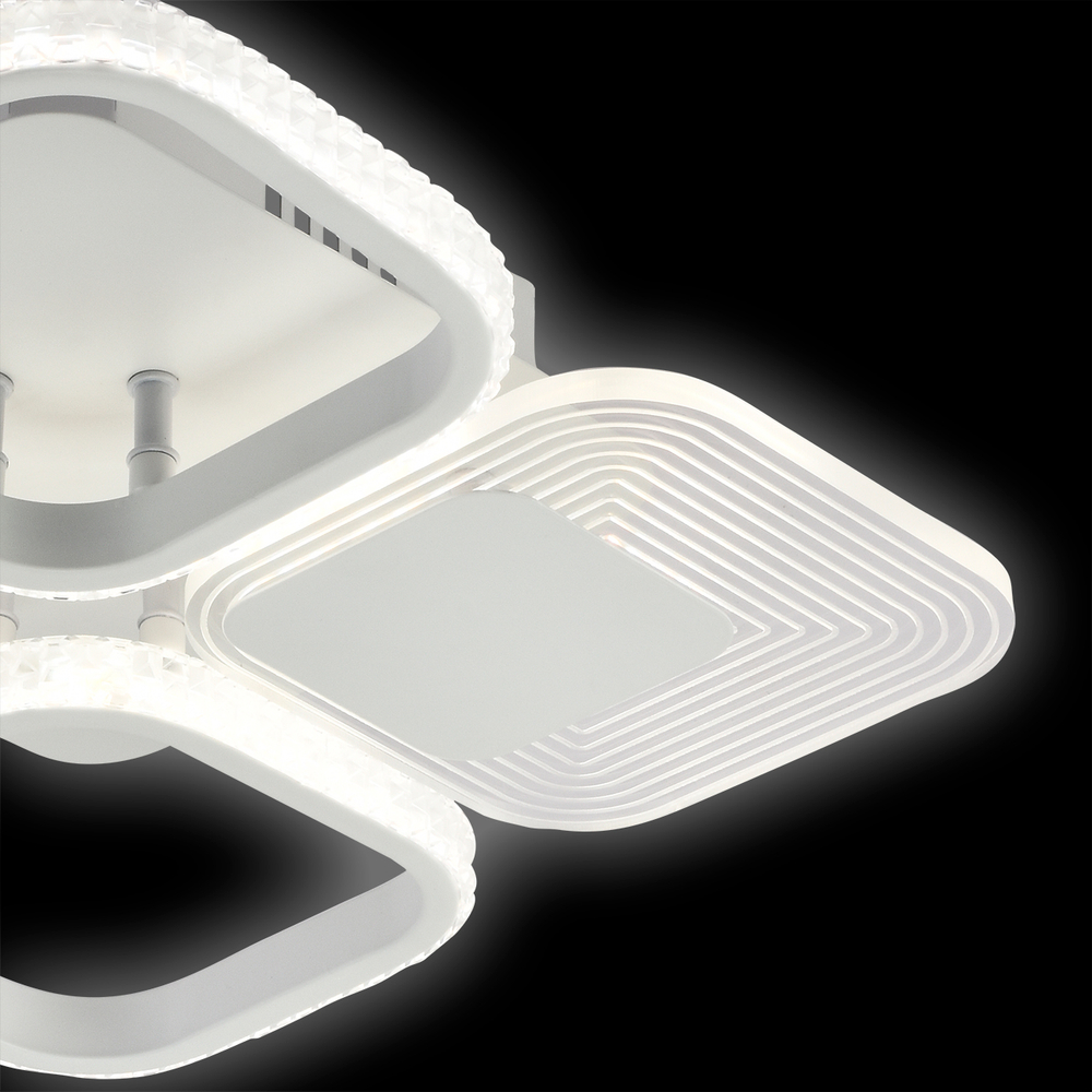 Светодиодный светильник 45Вт, 4000Лм, 3000К-6000К,Ra>80, ИК-пульт, плавная регулировка мощности, изменение цветовой температуры, ночник, металл/акрил, белый