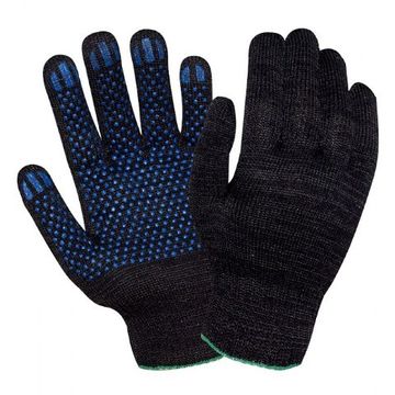 Перчатки х/б с ПВХ 5-ти ниточные чёрные