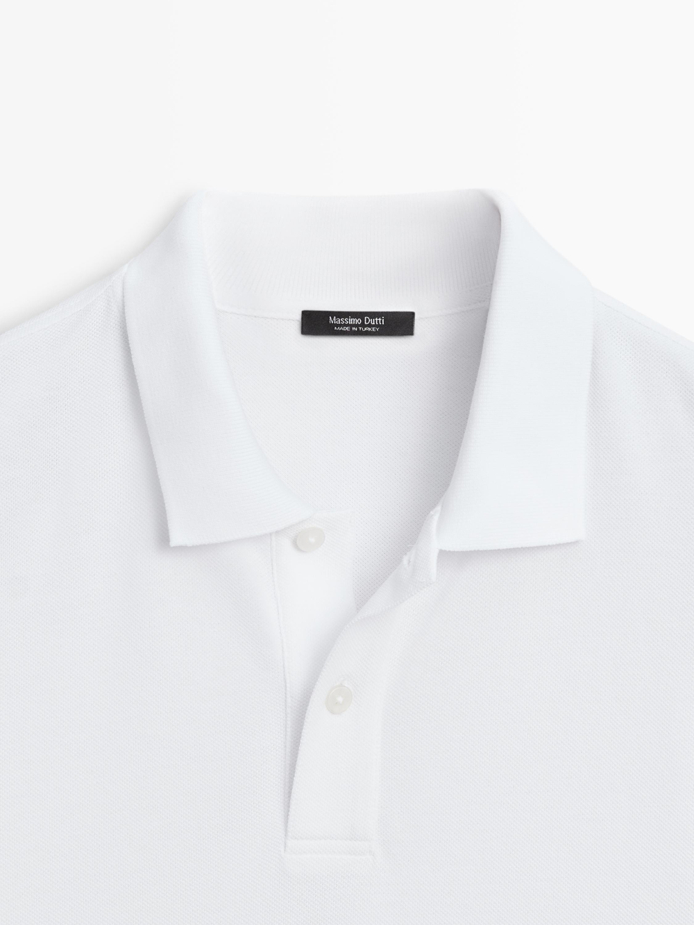 Massimo Dutti Поло из рельефного хлопка, белый