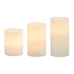 Набор светодиодных свечей, воск 7.5х8,5 см, 7.5х11.5 см, 7.5х15 см, без батареек, Vegas (75014)