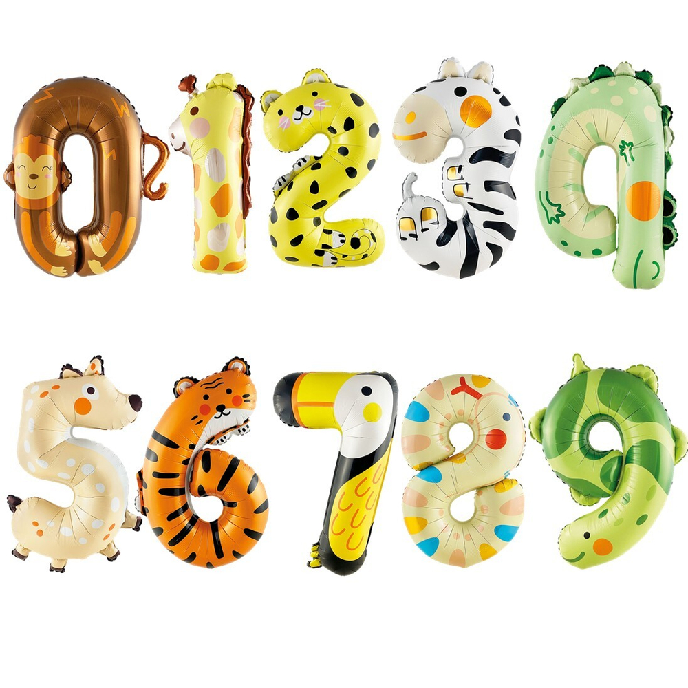 Фольгированные цифры «Зоопарк», 102 см