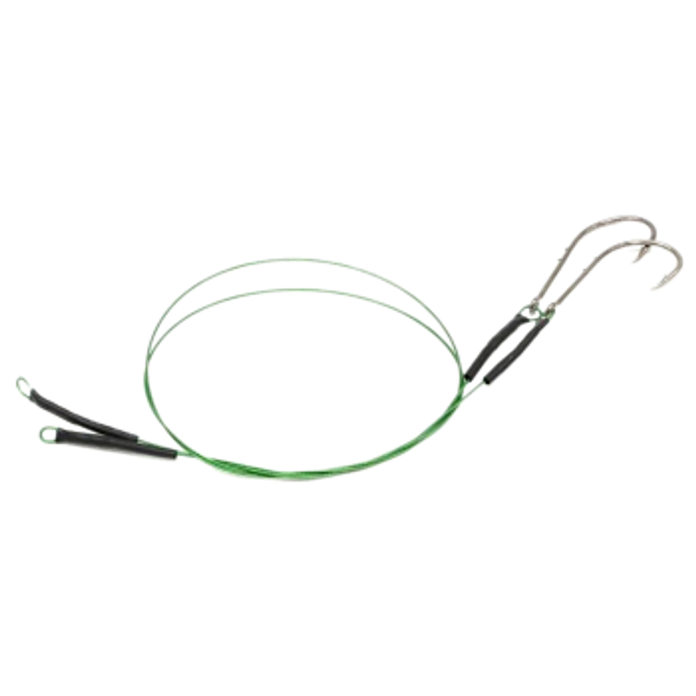 Поводок оснащ. стальной Namazu N-LS48-40BH2/0 1x7 Nylon Coated Green Тест 29кг 3шт d-0.48мм L-40см Крючок одинарн. 92247 Baitholder 2/0