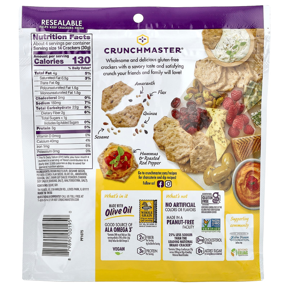 Crunchmaster, Multi-Seed, хрустящие рисовые крекеры, оригинальные, 113 г (4 унции)