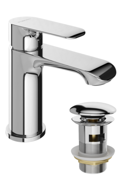 Смеситель для раковины STWORKI Копенгаген S42010CR + донный клапан SW-001CR хром