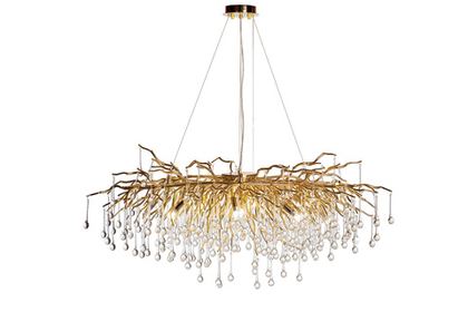 Люстра 80x32см Garda Decor золотая со стекляными каплями