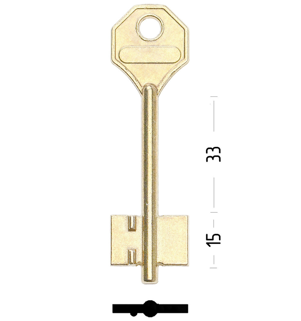 Заготовка сувальдного ключа 14205 SIM1D (желтый)