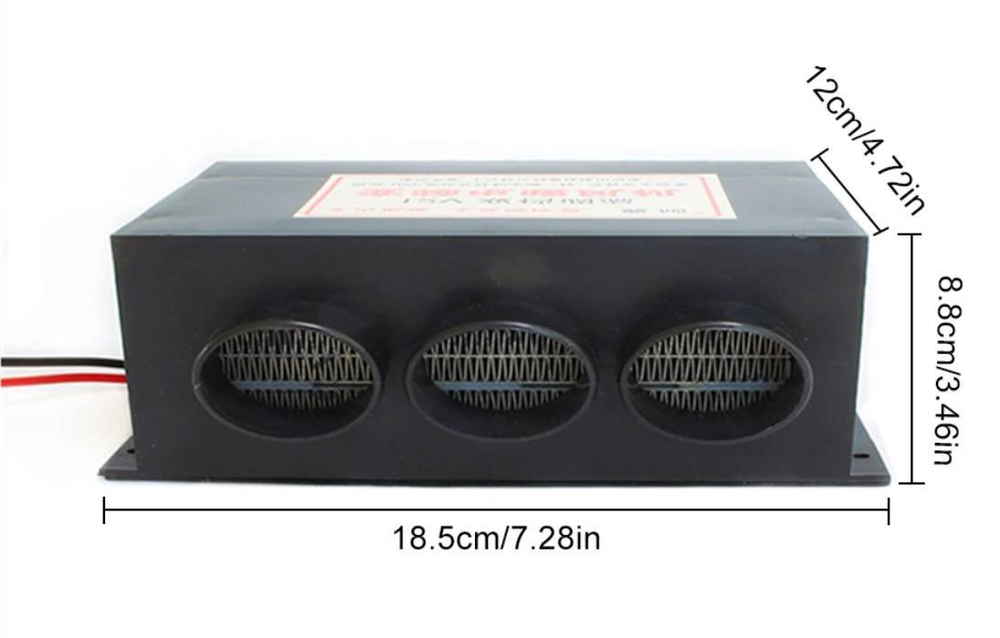 12V / Дополнительная печка, электрическая, (12 вольт) (3 сопла) салона авто 800 ватт