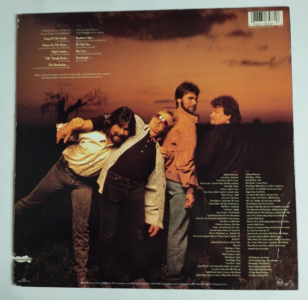 Винтажная виниловая пластинка LP Alabama Southern Star (USA 1988)